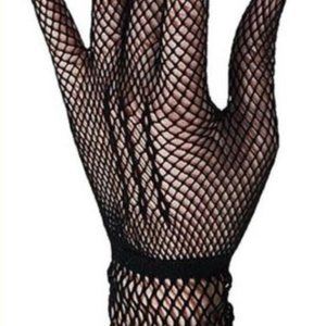 Black Short Fishnet Gloves
